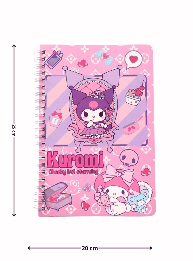 Pack 5 Cuadernos Universitarios Kuromi Marca Pro Arte Diseños Surtidos 100 Hojas-2