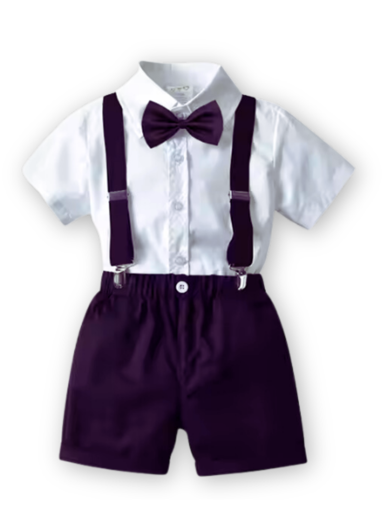 Conjunto de vestir con corbatín y pantalón corto de 9 meses a 6 años-0