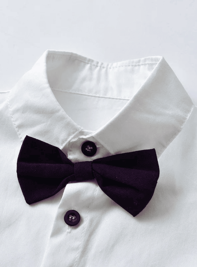 Conjunto de vestir con corbatín y pantalón corto de 9 meses a 6 años-4