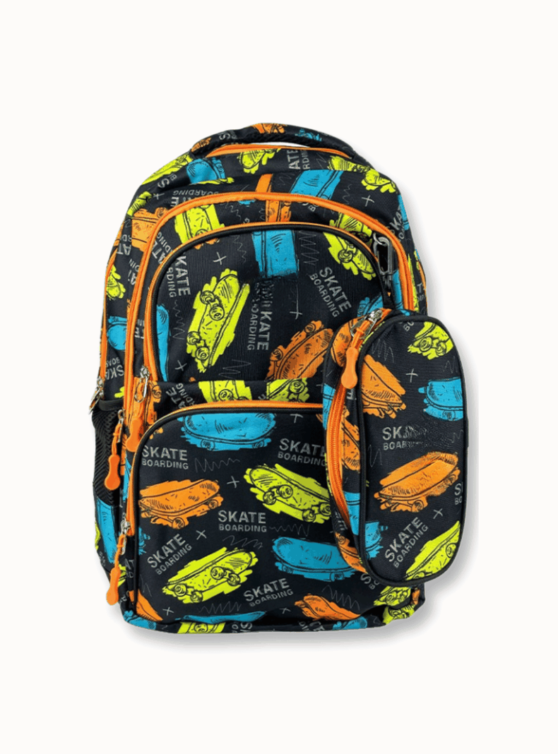 Mochila Con Lonchera Y Estuche 45CM Niño Full Color Skateboards-3