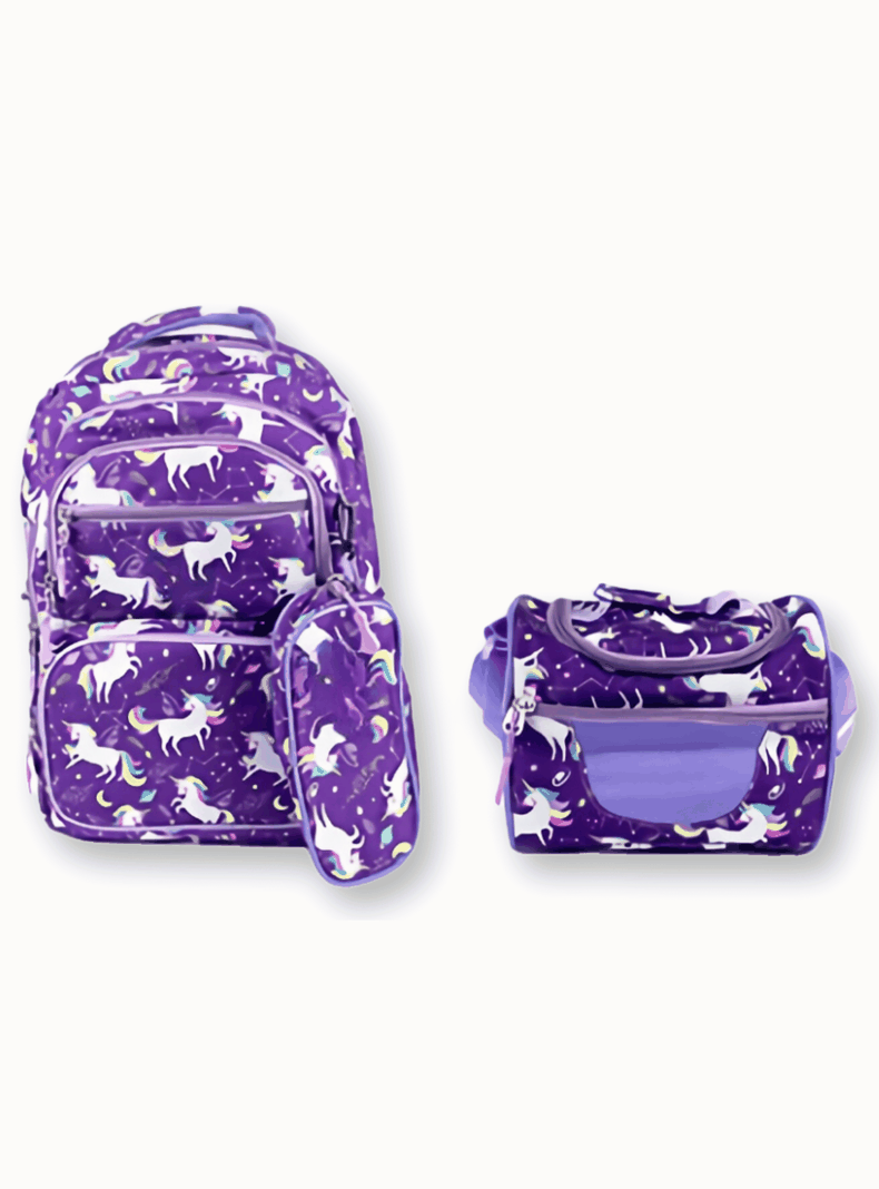  Mochila Con Lonchera Y Estuche 45CM Diseños Variados Niña Unicorns-0