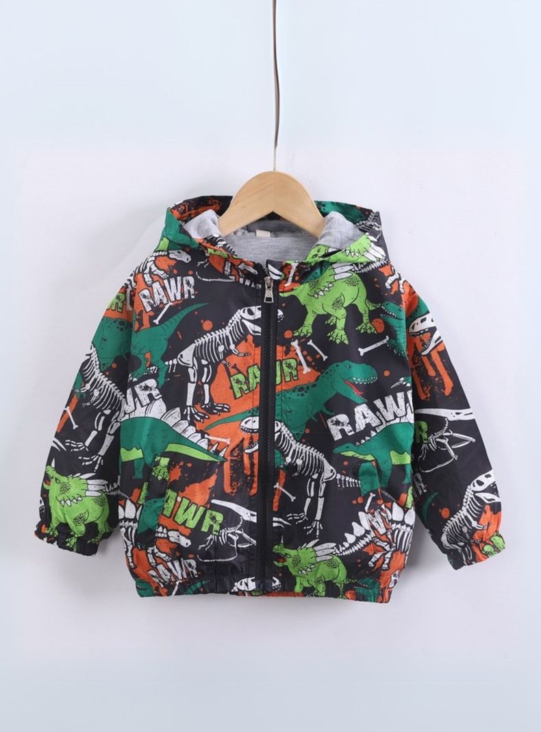 Cortaviento Impermeable Chaqueta Estampado Niño Y Bebé Jump Kids Rawr Dinosaur-0