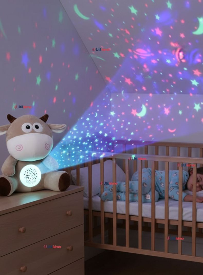 Peluche Vaca Espantacuco Con Luz Y Sonido Para Bebé Niño Niña