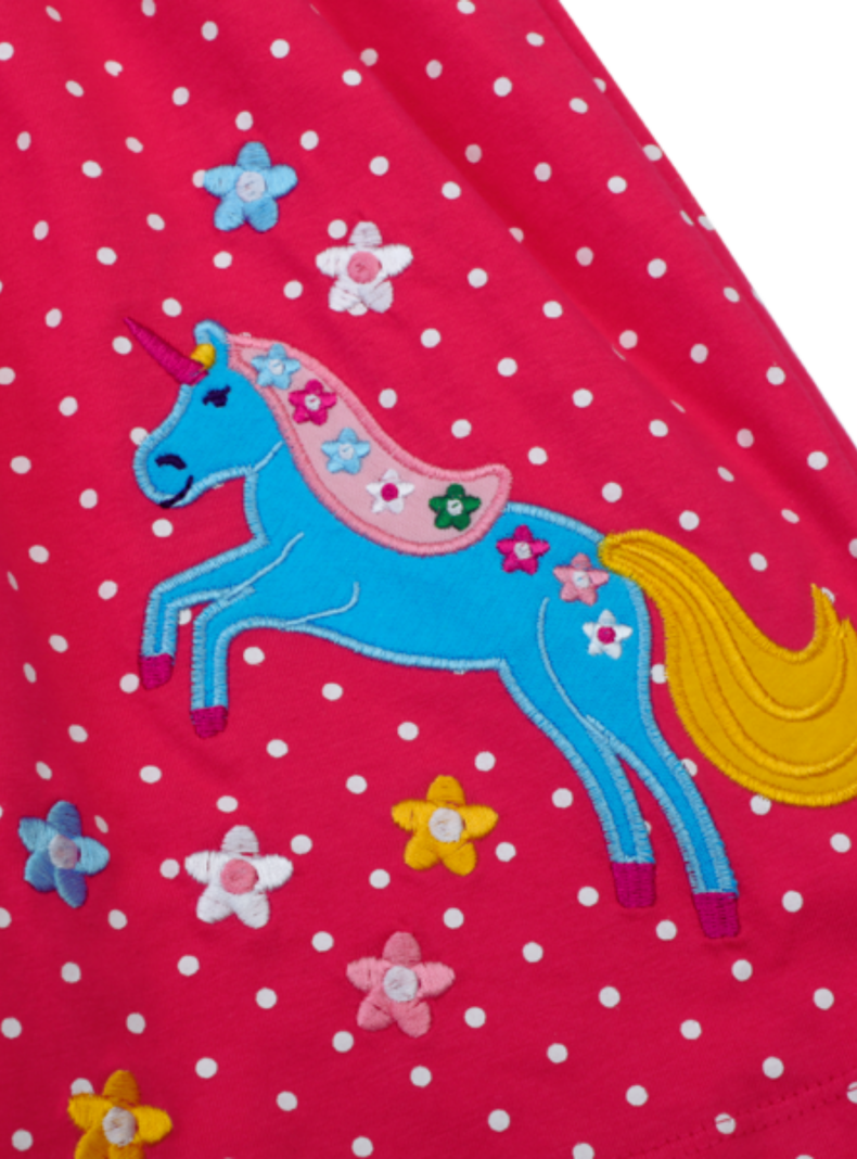Vestido Manga Corta Niña Estampado Unicornio-4