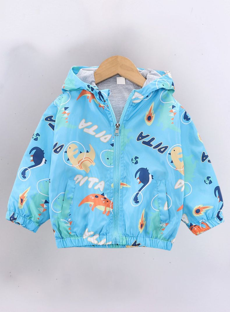 Cortaviento Impermeable Chaqueta Estampado Niño Y Bebé Jump Kids Dita Blue-0