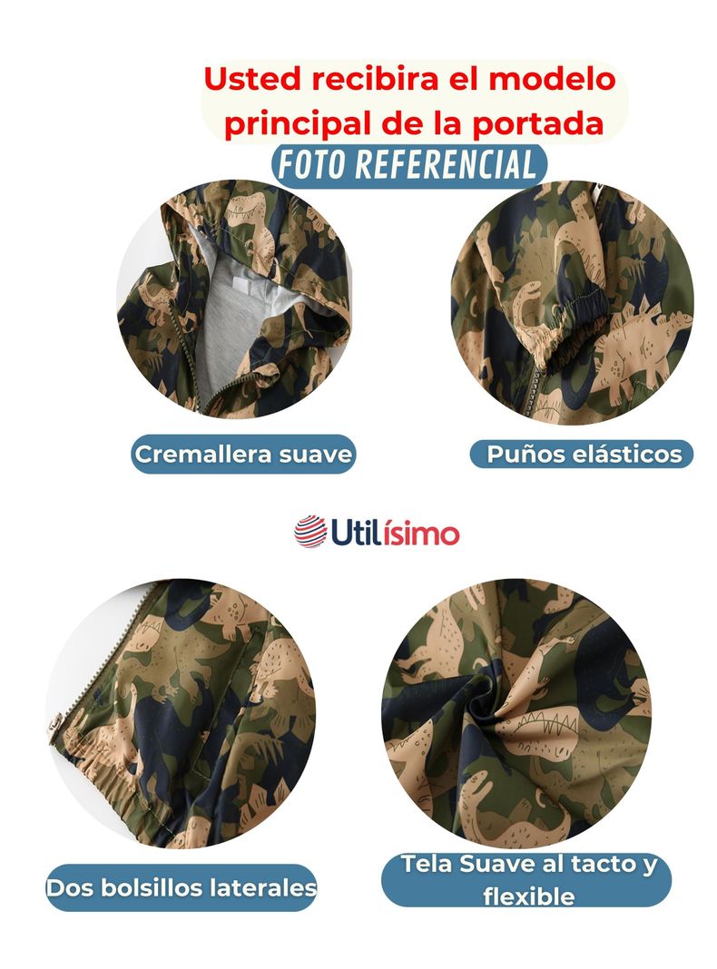 Cortaviento Impermeable Chaqueta Estampado Niño Y Bebé Jump Kids Dita Blue-5