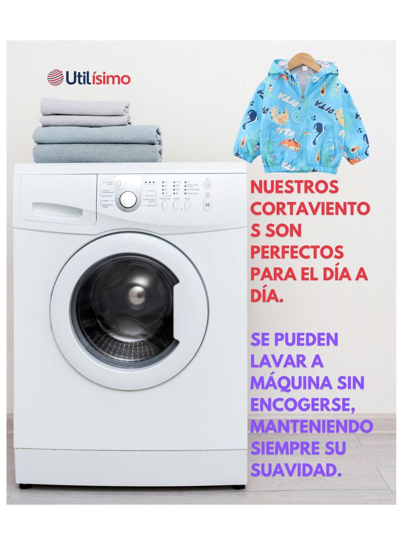 Cortaviento Impermeable Chaqueta Estampado Niño Y Bebé Jump Kids Dita Blue-7