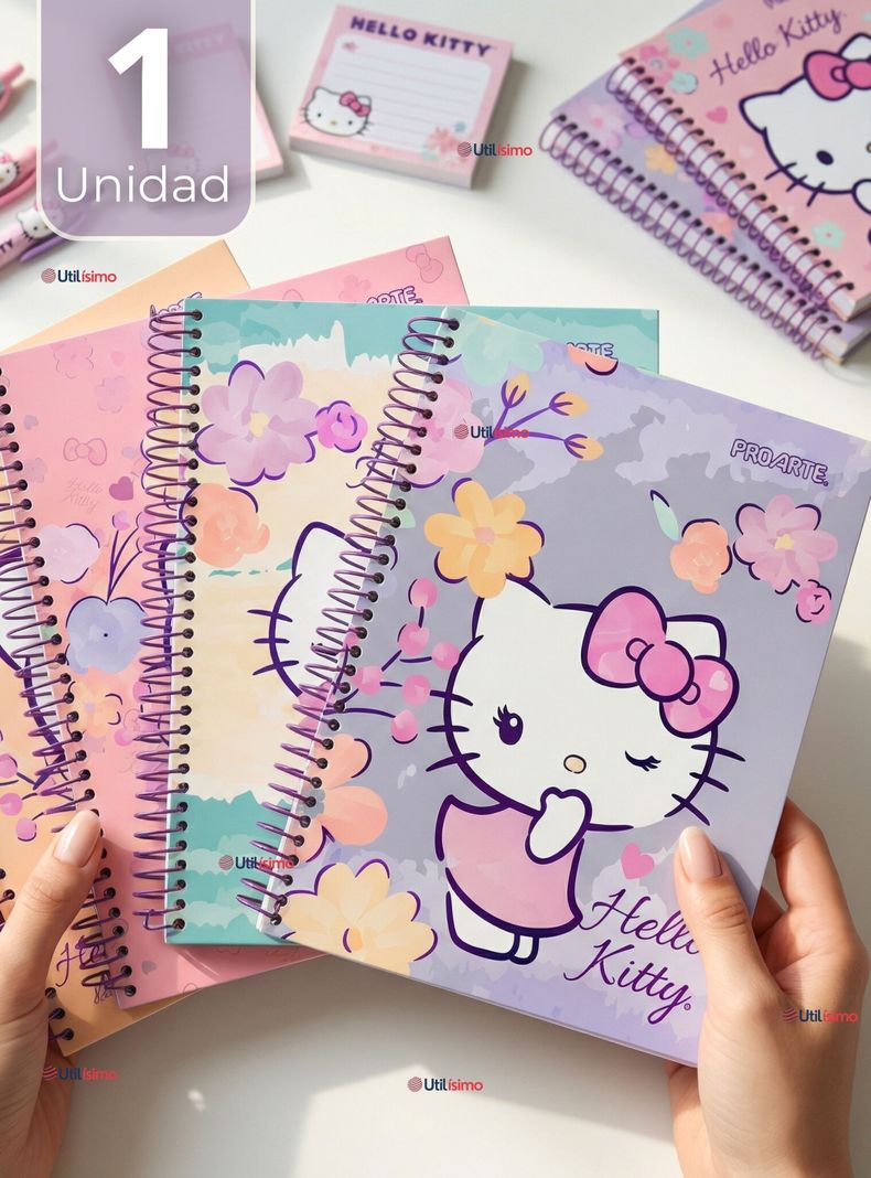 Cuaderno Universitario Hello Kitty de 150 Hojas Tapa Gruesa 7mm Proarte Diseños Surtidos