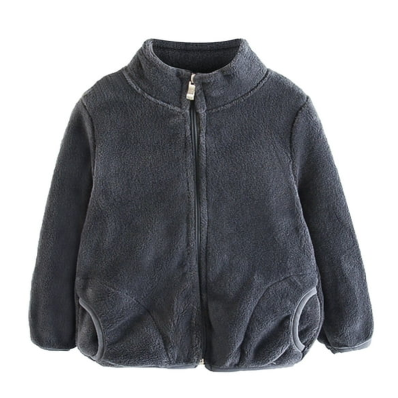 Chaqueta Polar Con Cierre y Bolsillos Unisex  Gris Oscuro Jump Kids-0