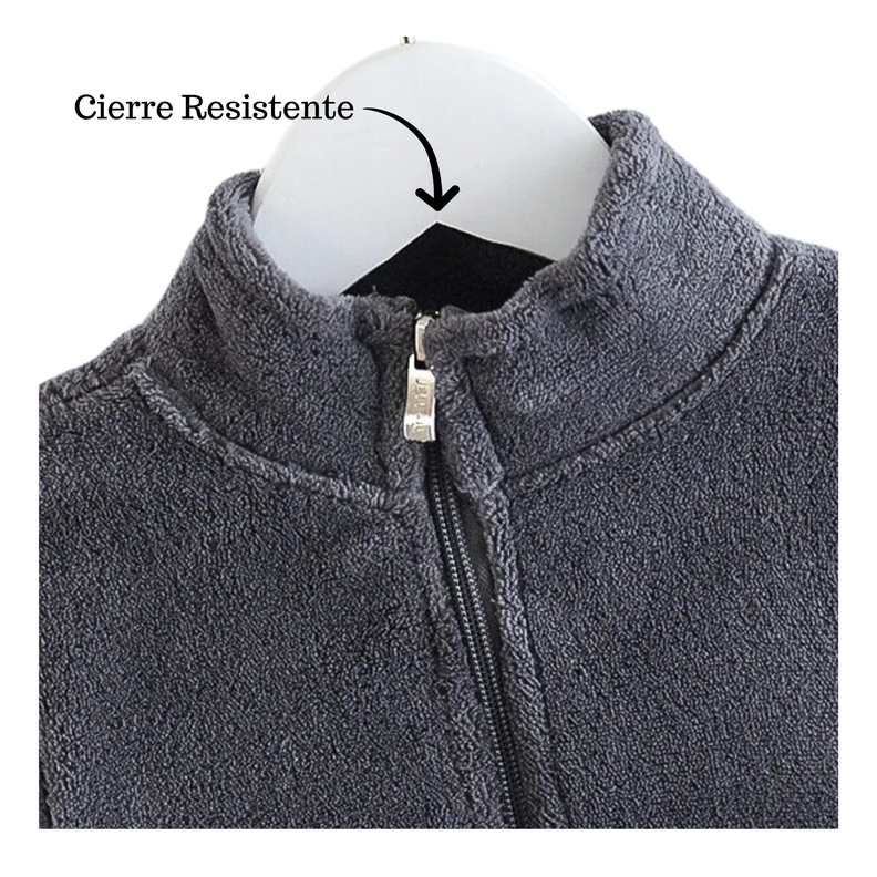 Chaqueta Polar Con Cierre y Bolsillos Unisex  Gris Oscuro Jump Kids-2