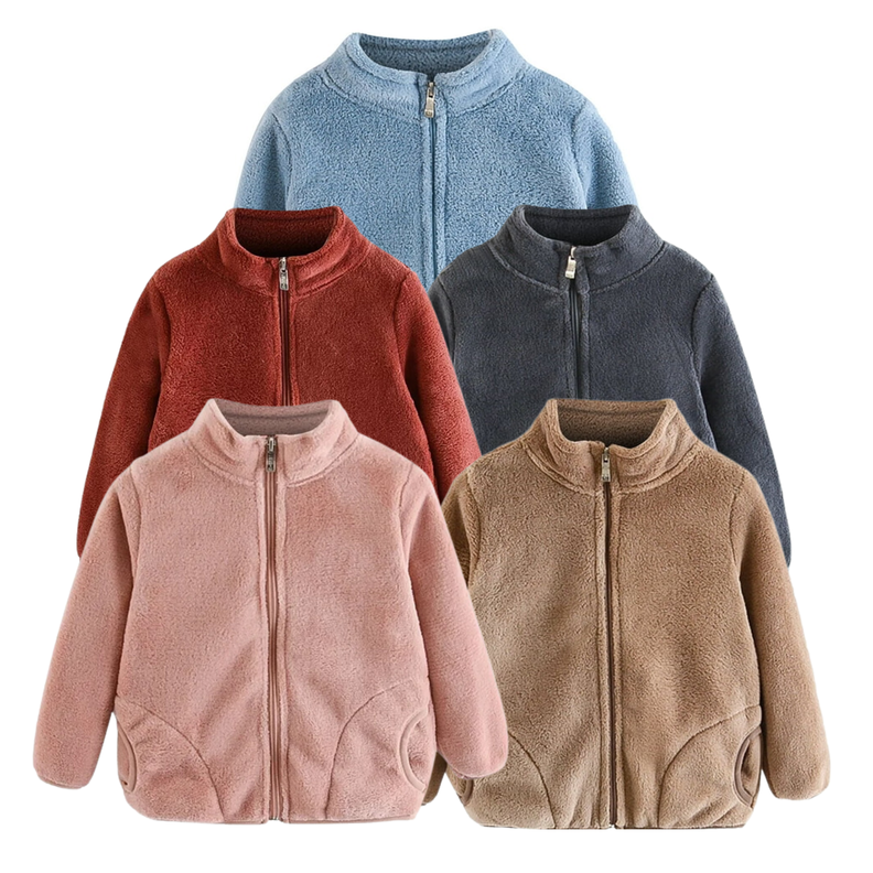 Chaqueta Polar Con Cierre y Bolsillos Unisex  Gris Oscuro Jump Kids-3