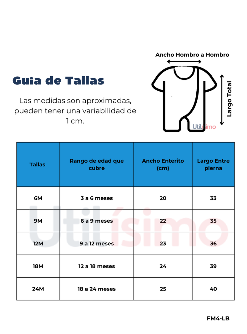 Enterito Corto 100% Algodón Bebé Niña 6 a 24 Meses Ice Cream-1