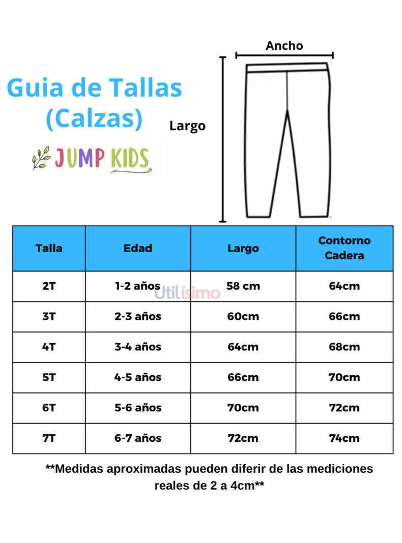 Calzas Niña Unicornio Arco Iris Gris Jump Kids 100% Algodón-2