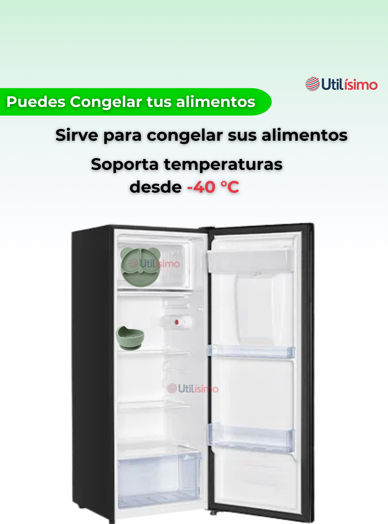 Set De Alimentación Bebé Silicona De Oso 6 Piezas Libre BPA Verde-4
