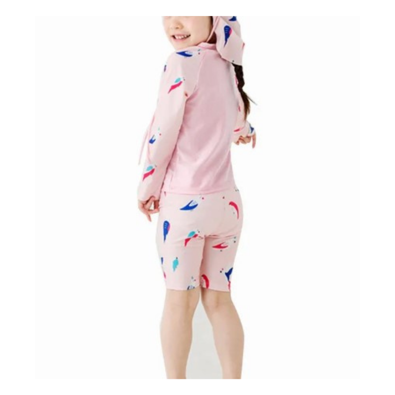 Traje De Baño 2 Piezas Manga Larga Niña Jump Kids Loro-1