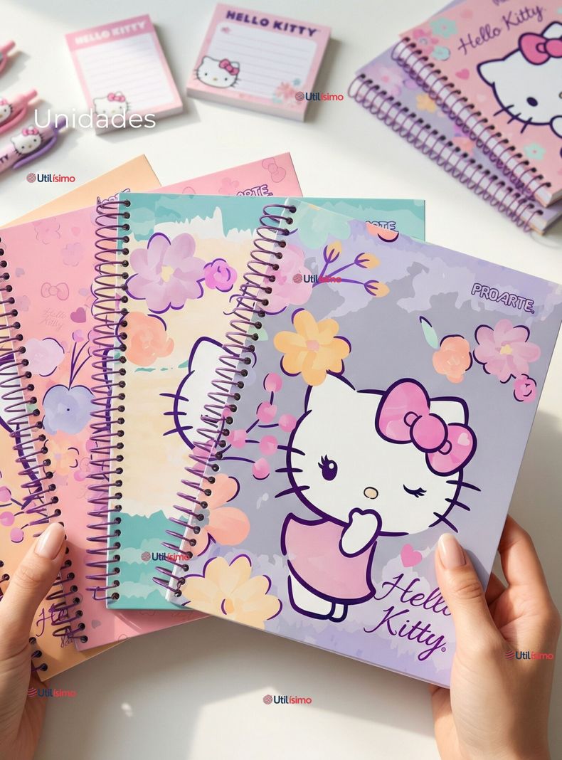 Pack 3 Cuadernos Universitario Hello Kitty de 150 Hojas Tapa Gruesa Proarte Disenos Surtidos