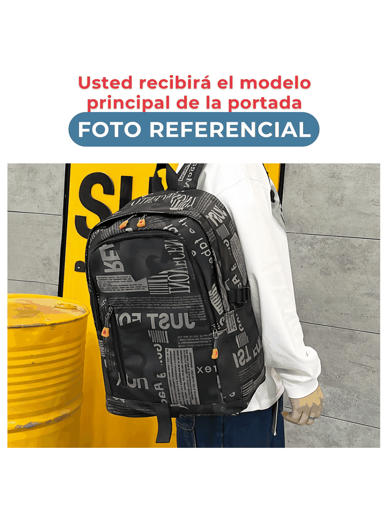 Pack Mochila Lonchera Estuche Grande 49cm Juvenil y Escolar Dark green-2