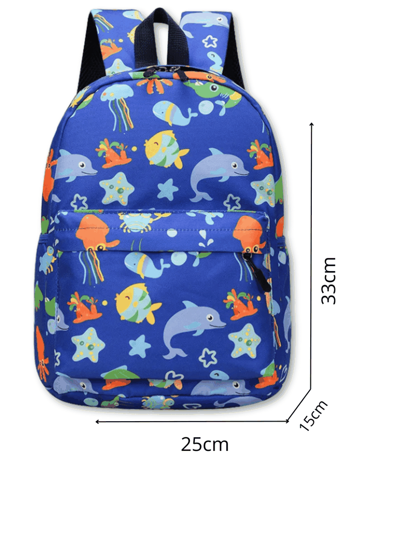 Mochila Infantil 2 a 4 años Jardín Escuela 33cm Niño Niña Dolphin Blue-1