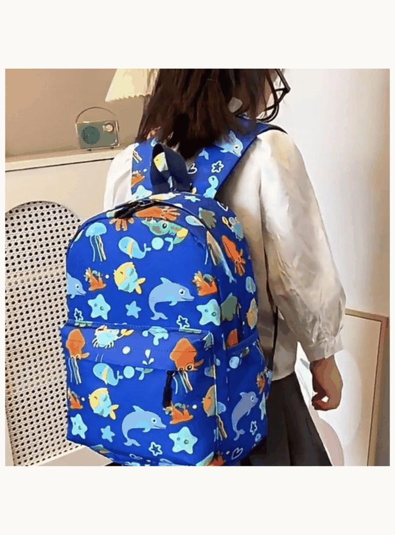Mochila Infantil 2 a 4 años Jardín Escuela 33cm Niño Niña Dolphin Blue-2