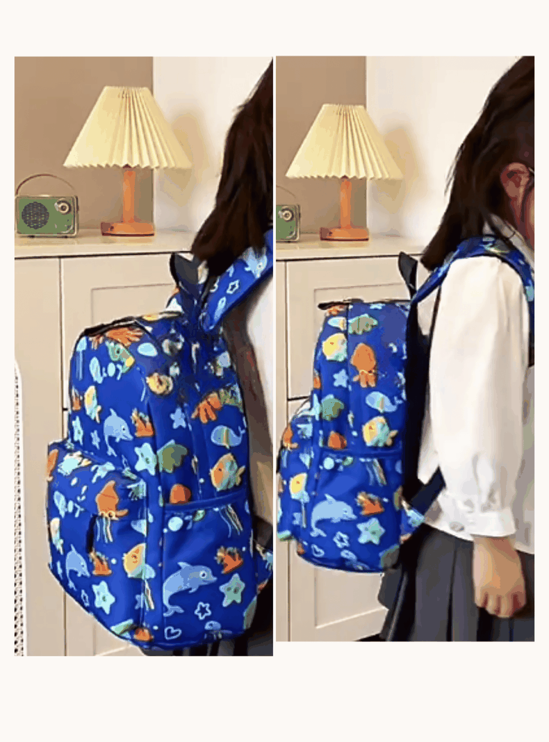 Mochila Infantil 2 a 4 años Jardín Escuela 33cm Niño Niña Dolphin Blue-3