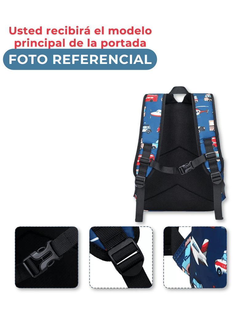 Mochila Infantil 2 a 4 años Jardín Escuela 33cm Niño Niña Dolphin Blue-4