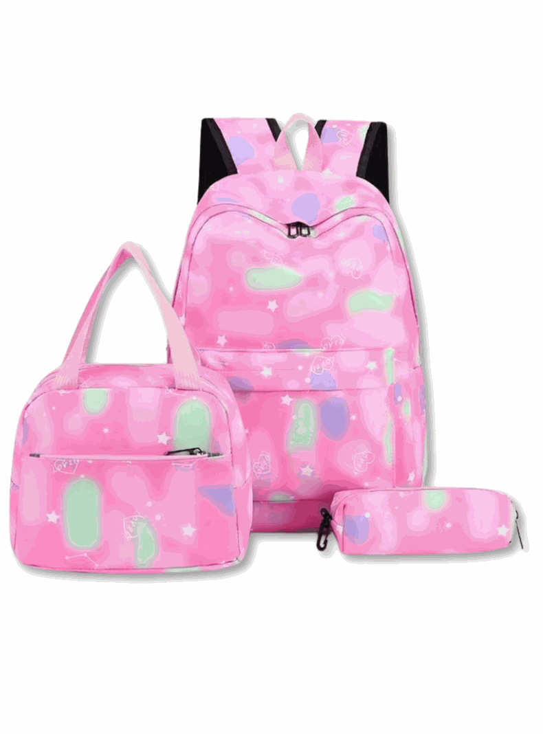 Pack Mochila Lonchera Estuche 43cm Juvenil y Escolar Fuchsia-0