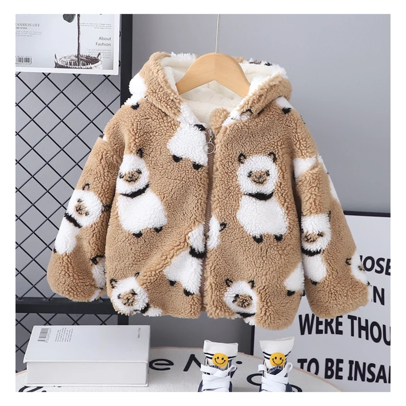 Chaqueta Peluda Forrada en Chiporro Unisex Marrón Jump Kids-1