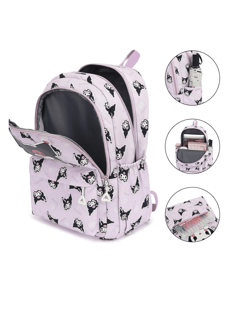 Mochila Sanrio Anime 43cm Juvenil y Escolar Kuromi-3