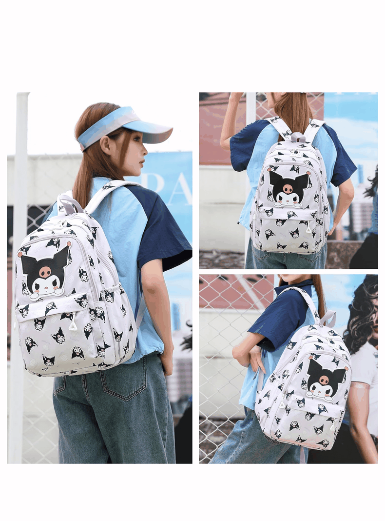Mochila Sanrio Anime 43cm Juvenil y Escolar Kuromi-4