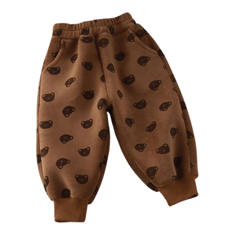 Pantalón Estampado Polar Termico Niño Marrón Jump Kids-0