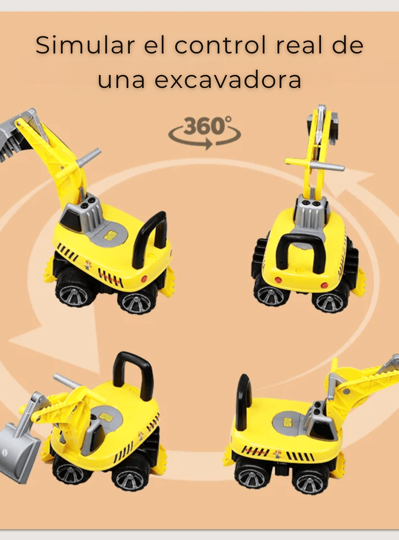 Correpasillo infantil estilo Camión Excavadora Niño Amarillo-3