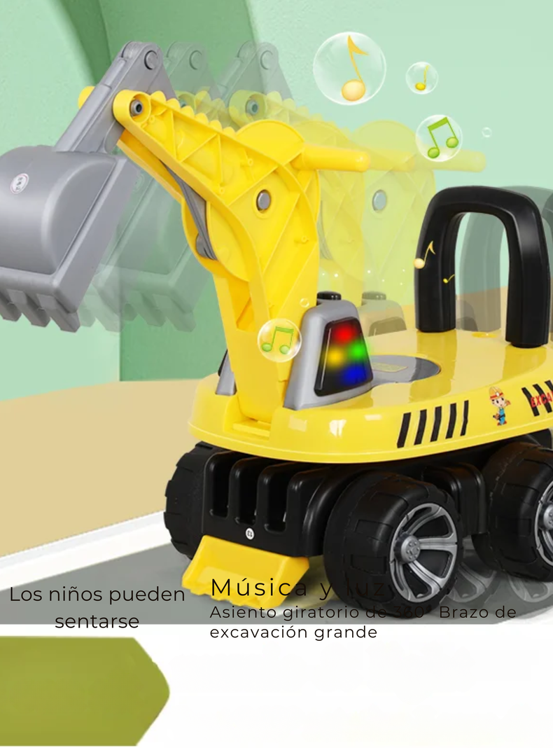 Correpasillo infantil estilo Camión Excavadora Niño Amarillo-4