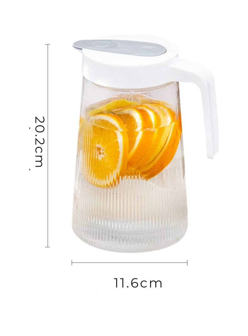 Set de Jarra de Vidrio 4 tazas Tapa de Tipo Push 1300 ml-2