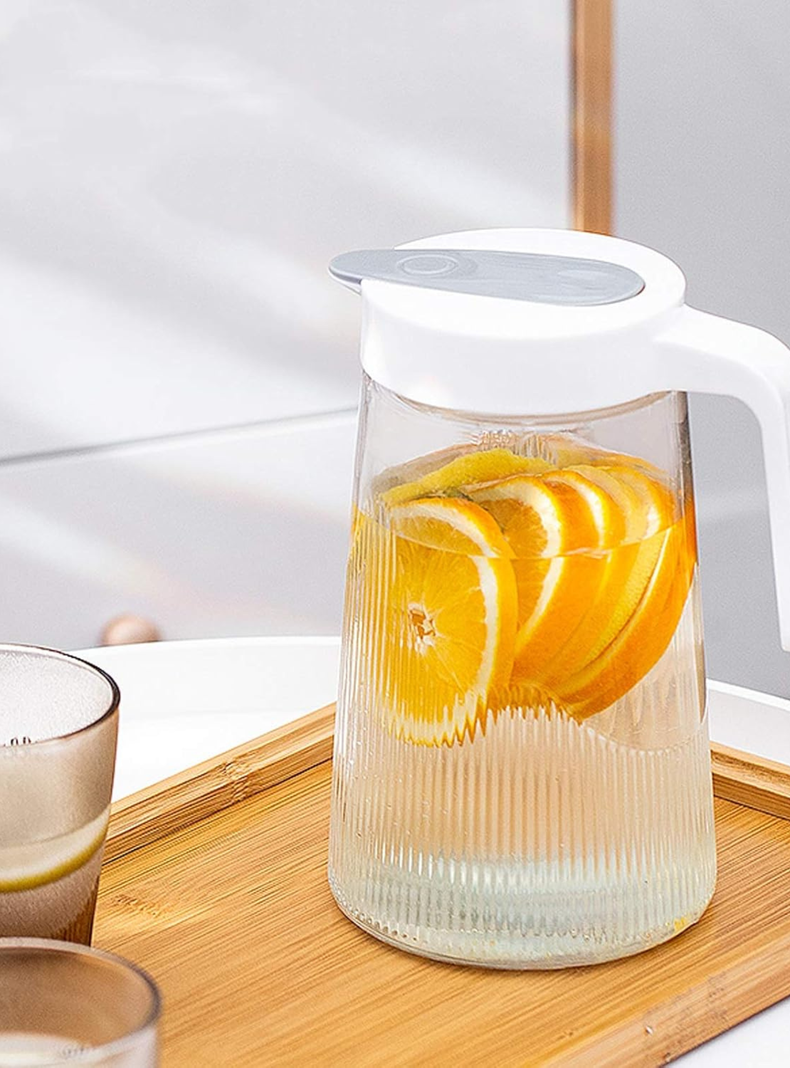 Set de Jarra de Vidrio 4 tazas Tapa de Tipo Push 1300 ml-5