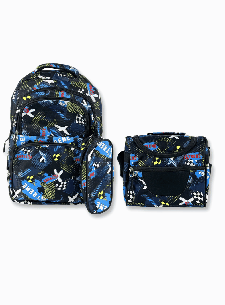 Mochila Con Lonchera Y Estuche 45CM Estampado Full Color Niño Cross-0
