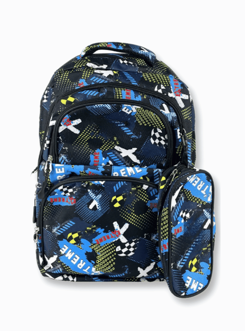 Mochila Con Lonchera Y Estuche 45CM Estampado Full Color Niño Cross-3