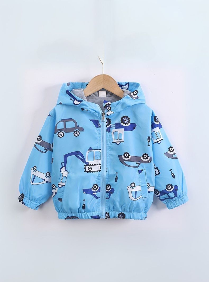 Cortaviento Impermeable Chaqueta Estampado Niño Y Bebé Jump Kids Blue Cars-0