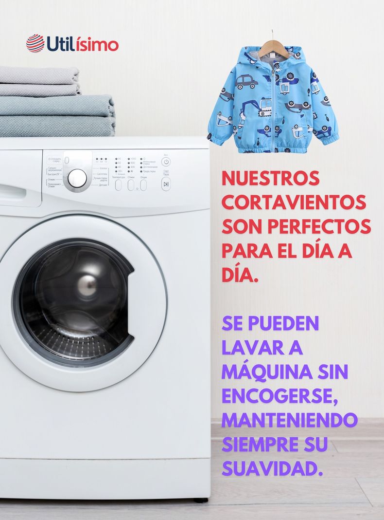 Cortaviento Impermeable Chaqueta Estampado Niño Y Bebé Jump Kids Blue Cars-6