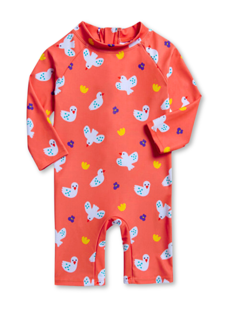 Traje de Baño Enterito Manga Larga Niño Jump Kids Naranja-0