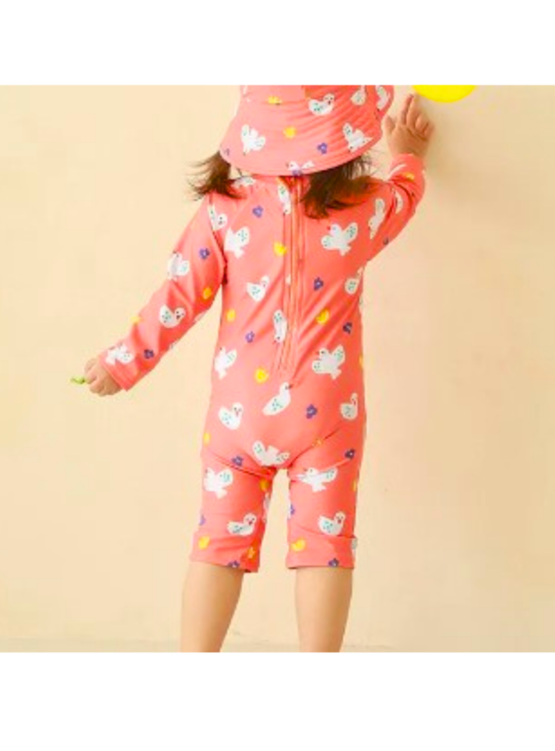 Traje de Baño Enterito Manga Larga Niño Jump Kids Naranja-1