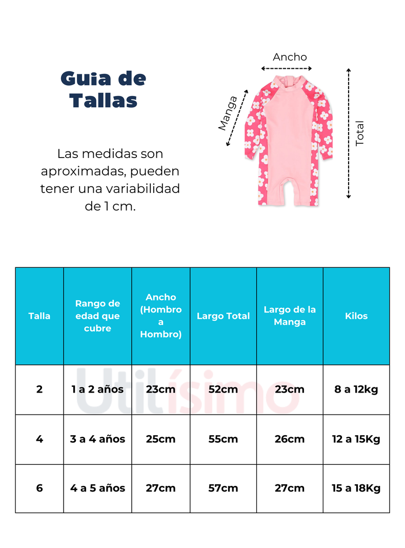 Traje de Baño Enterito Manga Larga Niño Jump Kids Naranja-2