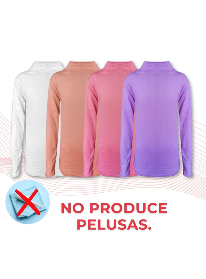 Pack 6 Camisetas Polera Bambú Beatle Niña Primera Capa-5