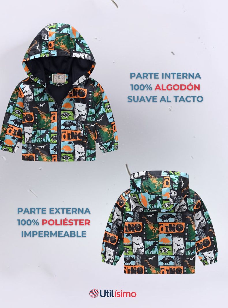 Cortaviento Impermeable Chaqueta Estampado Niño Y Bebé Jump Kids-1