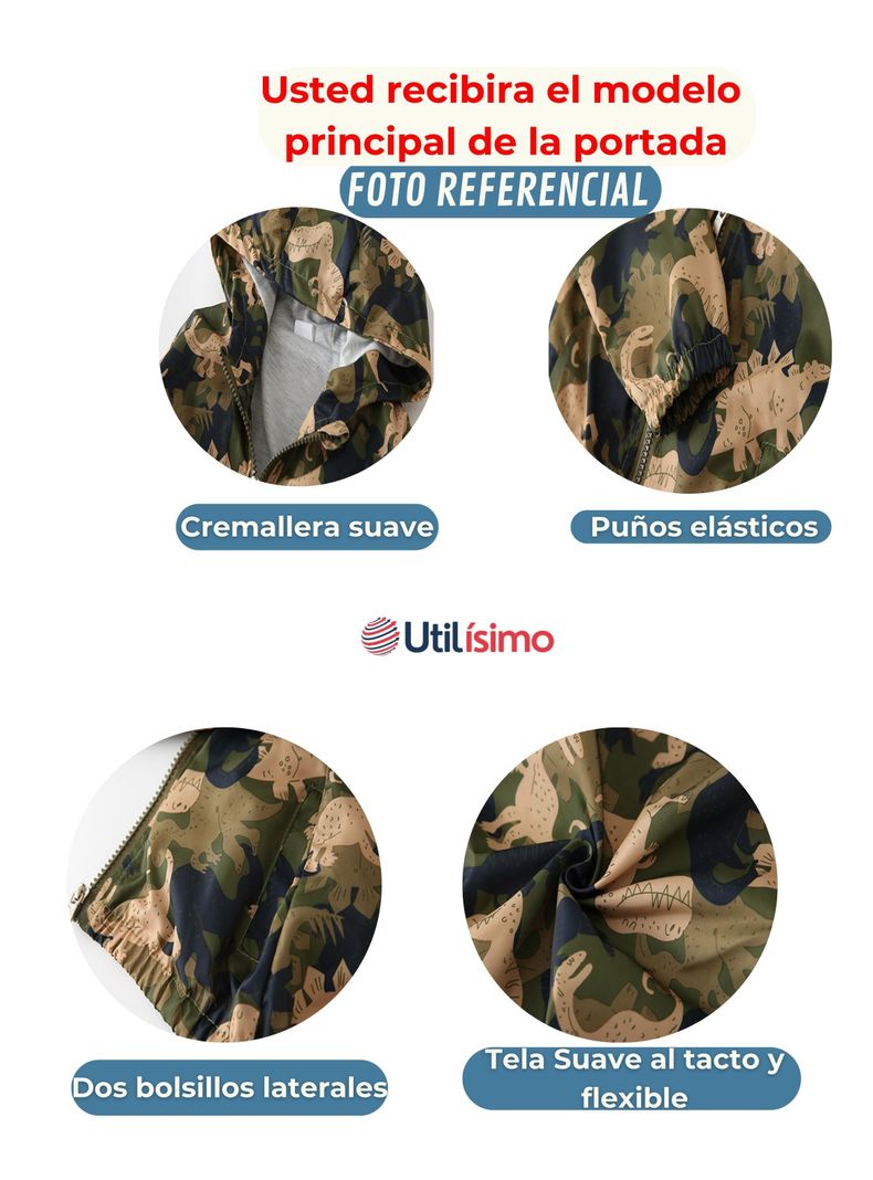 Cortaviento Impermeable Chaqueta Estampado Niño Y Bebé Jump Kids-5