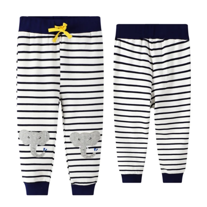 Pantalon Buzo Niño 100% Algodón Rayas Elefante Jump Kids-0