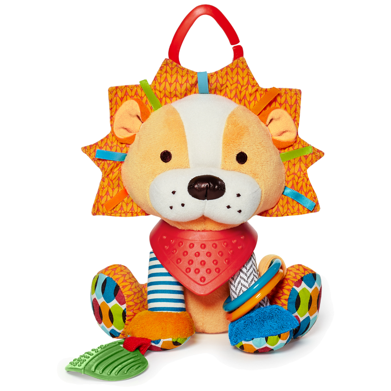 Sonajero Mordedor Leon Peluche Sensorial Naranjo