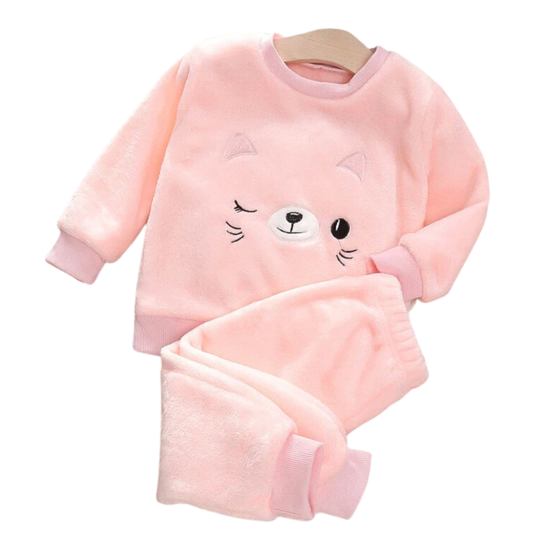 Set Invierno 2 Piezas Buzo Nina Gato Rosa Claro Jump Kids
