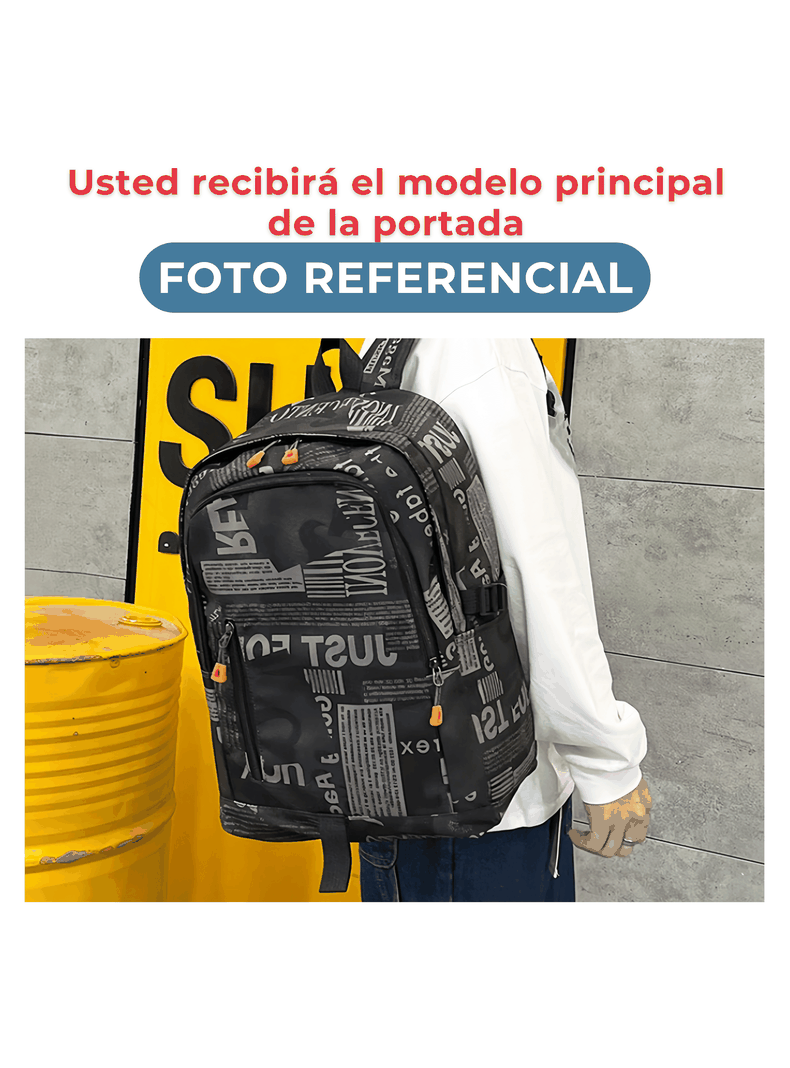 Pack Mochila Lonchera Estuche Grande 49cm Juvenil y Escolar Beige-2