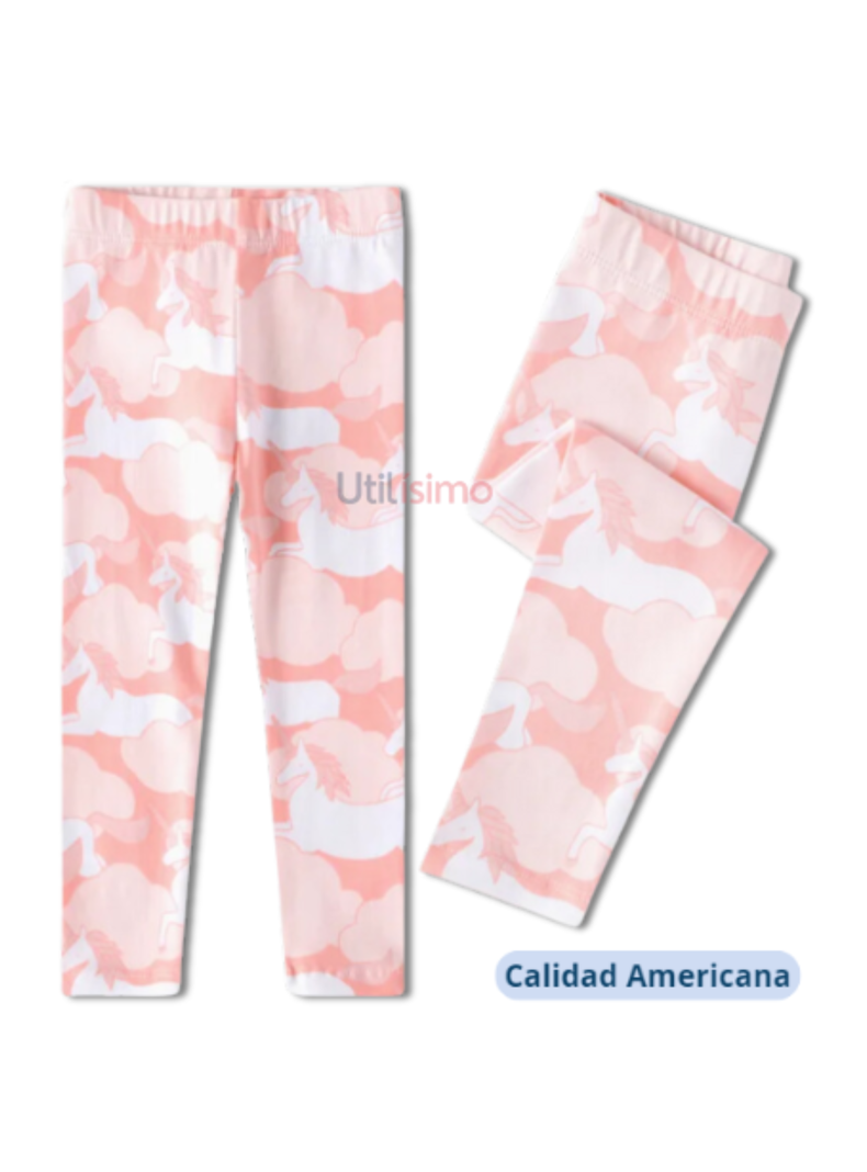 Calzas Niña Unicornio Nubes Rosa Jump Kids 100% Algodón-1
