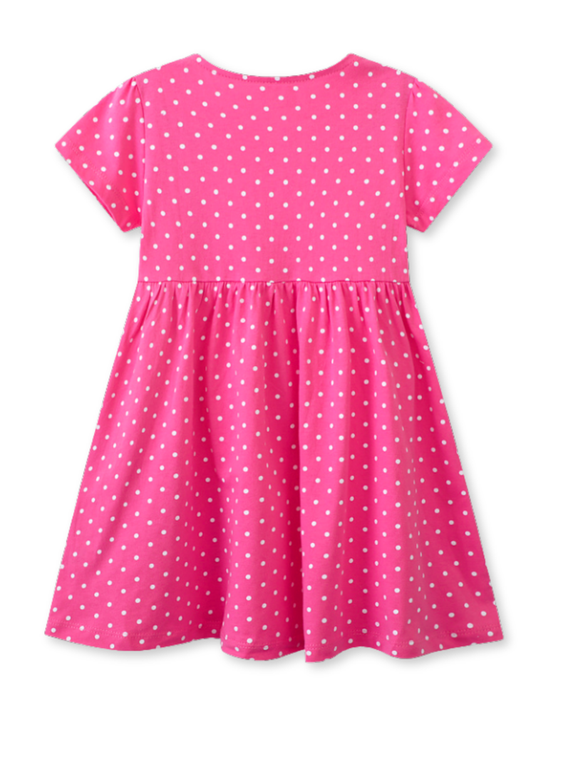 Vestido Manga Corta Niña Estampado Rosa Primavera-1